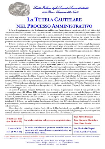 LA TUTELA CAUTELARE NEL PROCESSO AMMINISTRATIVO