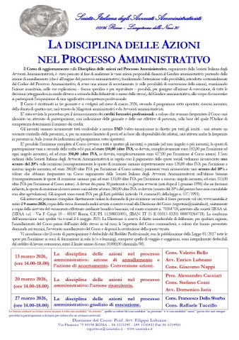 LA DISCIPLINA DELLE AZIONI NEL PROCESSO AMMINISTRATIVO