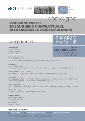 Revisione prezzi ed equilibrio contrattuale, alla luce della legge di bilancio