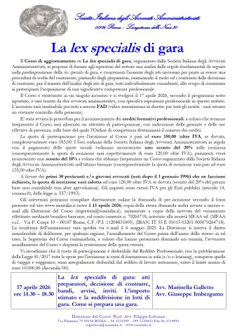 La lex specialis di gara