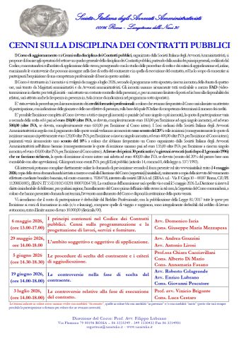 CENNI SULLA DISCIPLINA DEI CONTRATTI PUBBBLICI