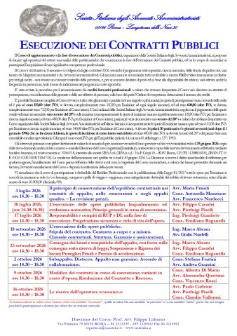 L’ESECUZIONE DEI CONTRATTI PUBBLICI